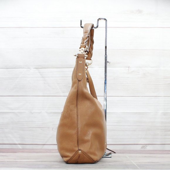 Coach F31507 Abby Brown Pebble Leather Duffle Hobo Shoulder Bag - Picture 4 of 9